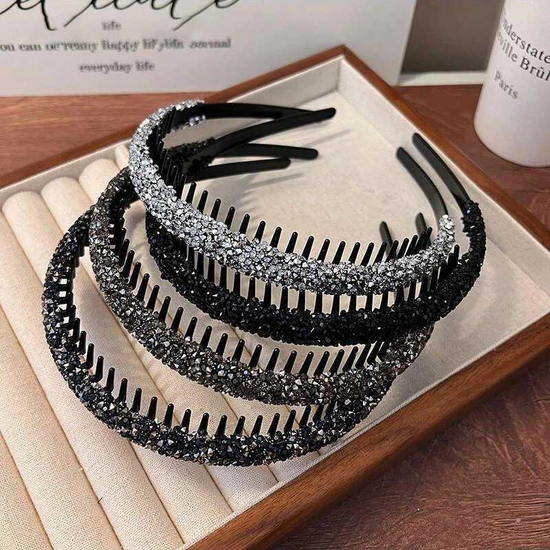 2/4Pieces Headwear of Girls Toothed Rhinestone Non-Slip Headbands Not Strangle The Head Smooth and Not Clogging Hair D260326