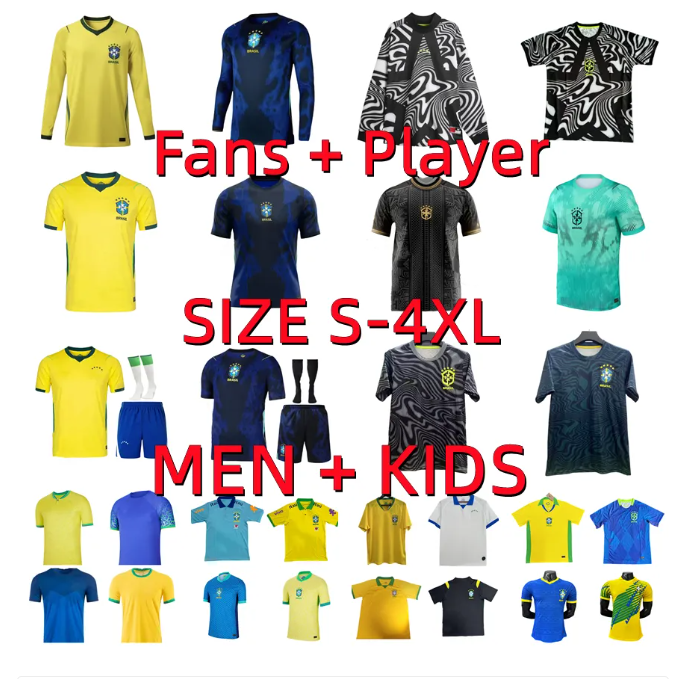 2026 2027 brazils NEYMAR JR RAPHINHA Soccer jerseys VINI JR. RODRYGO NDRICK CASEMIRO ESTEVAO CUNHA 24 25 26 27 Men KIDS Player version brasil football shirts kits