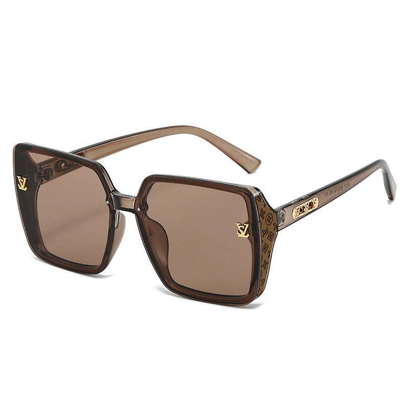 Luxury Brand Designer Sunglasses Lei Jia Unisex LS Sunglasses Fashionable Commuting Square Leather Uv400 Two-Tone Sunshade Glasses