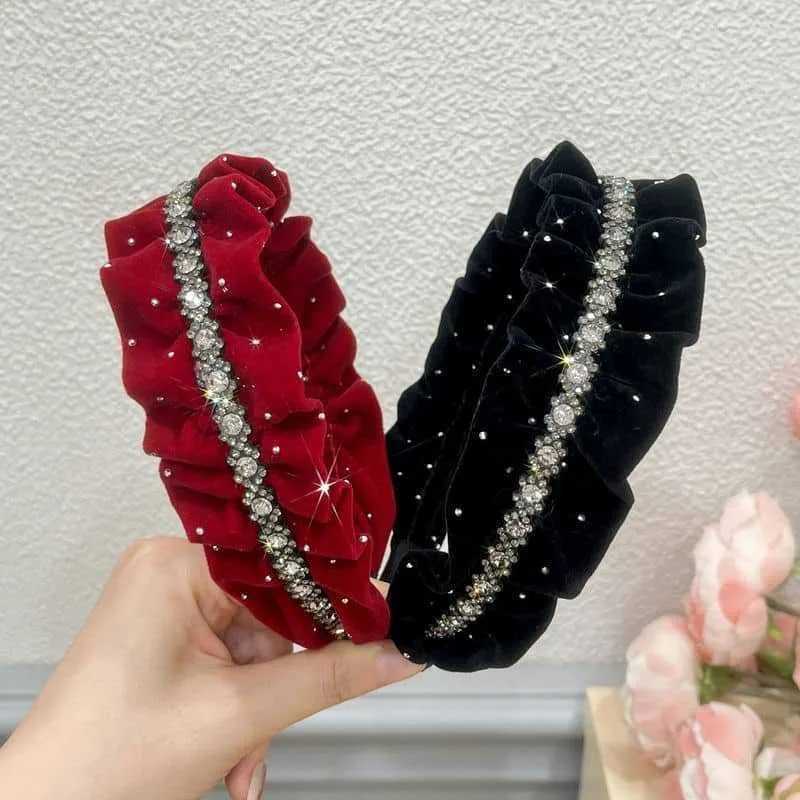 Velvet Rhinestone Hair Band Women Autumn Winter Luxury Versatile Headband Vintage Hair Accessories D260326