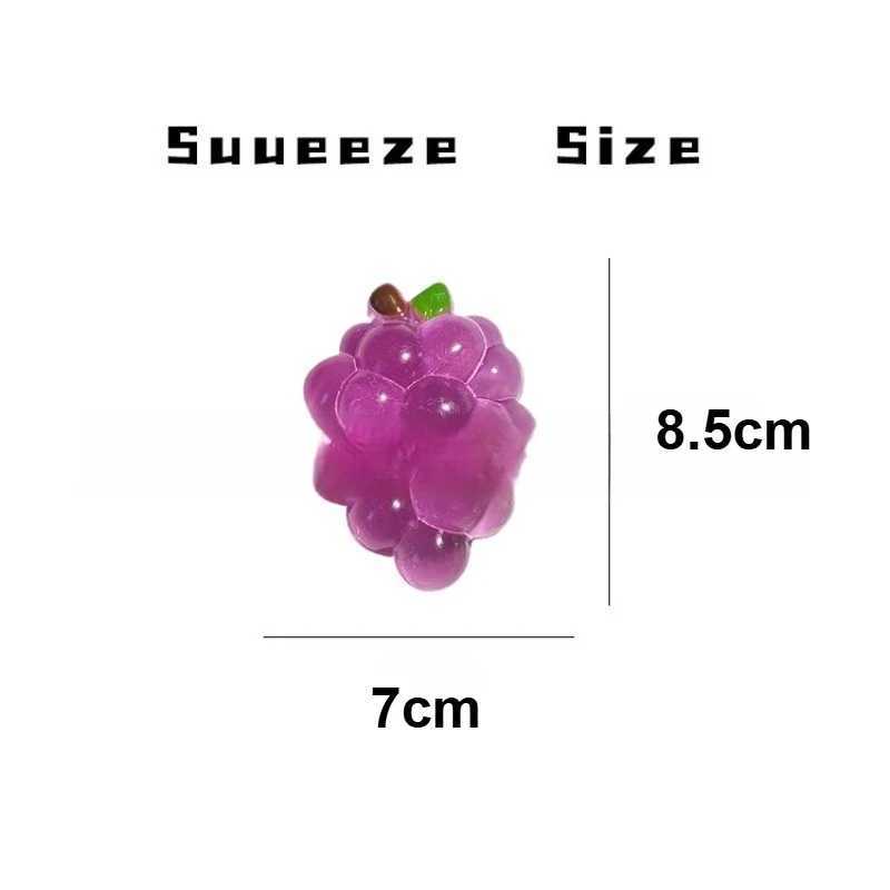 2pcs PurpleGreen Grapes Fidget Toy Squeeze Stress Relief Hand Toy Anti-Anxiety Fruit Stretchy Slow Rising Creative Sensory Toy H260326
