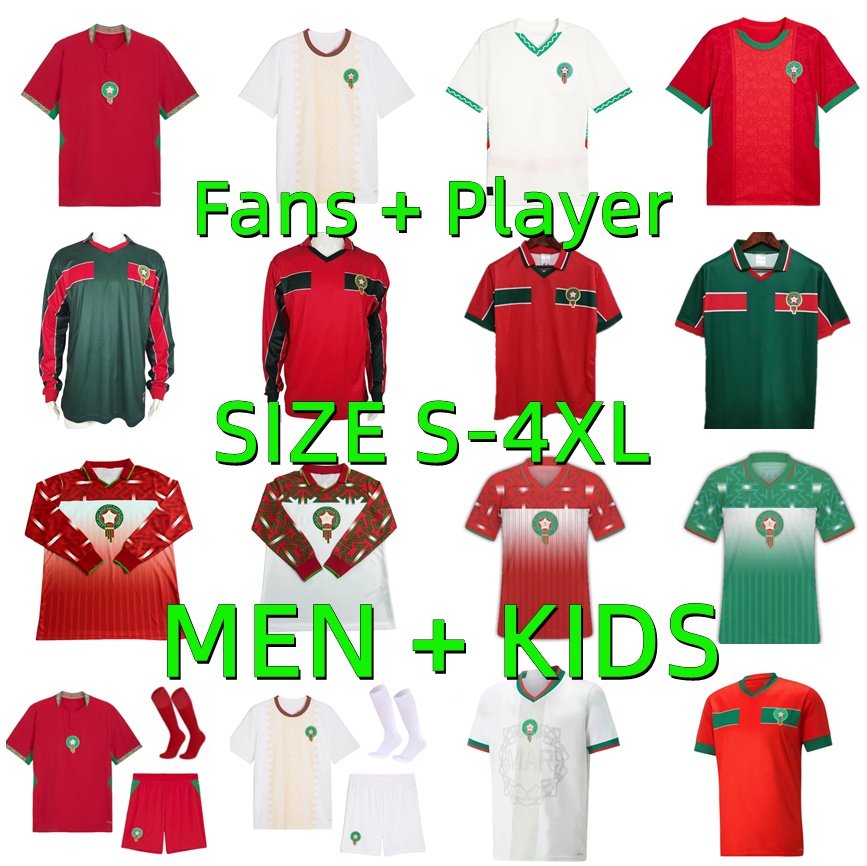 2026 2027 Morocco soccer jerseys retro 1994 1998 HAKIMI OUNAHI AMRABAT ZIYECH BOUFAL BRAHIM HARIT player version 22 23 24 25 26 27 football shirt 94 98 HARIT uniform