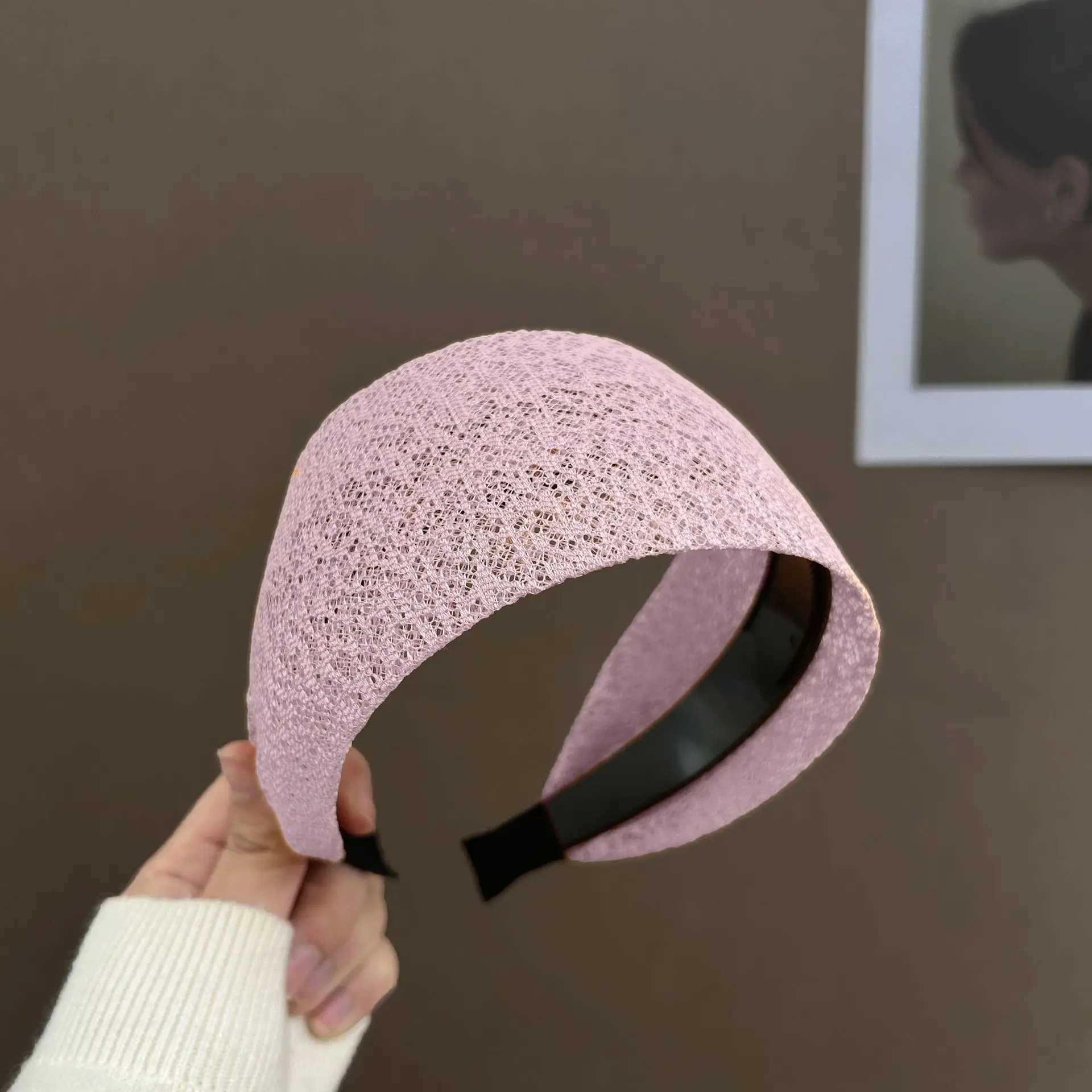 Korean Fabric Wide-edged Headband with Toothed Anti-slip Hairband Covering White Hair Cover Fashion Womens Hair Accessories D260326