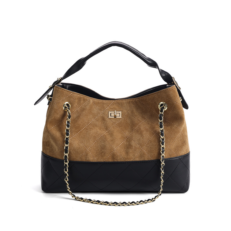 COCIO Vintage Chain High-End Large Capacity Handbag Tote Stylish Simple Shoulder Crossbody Bag