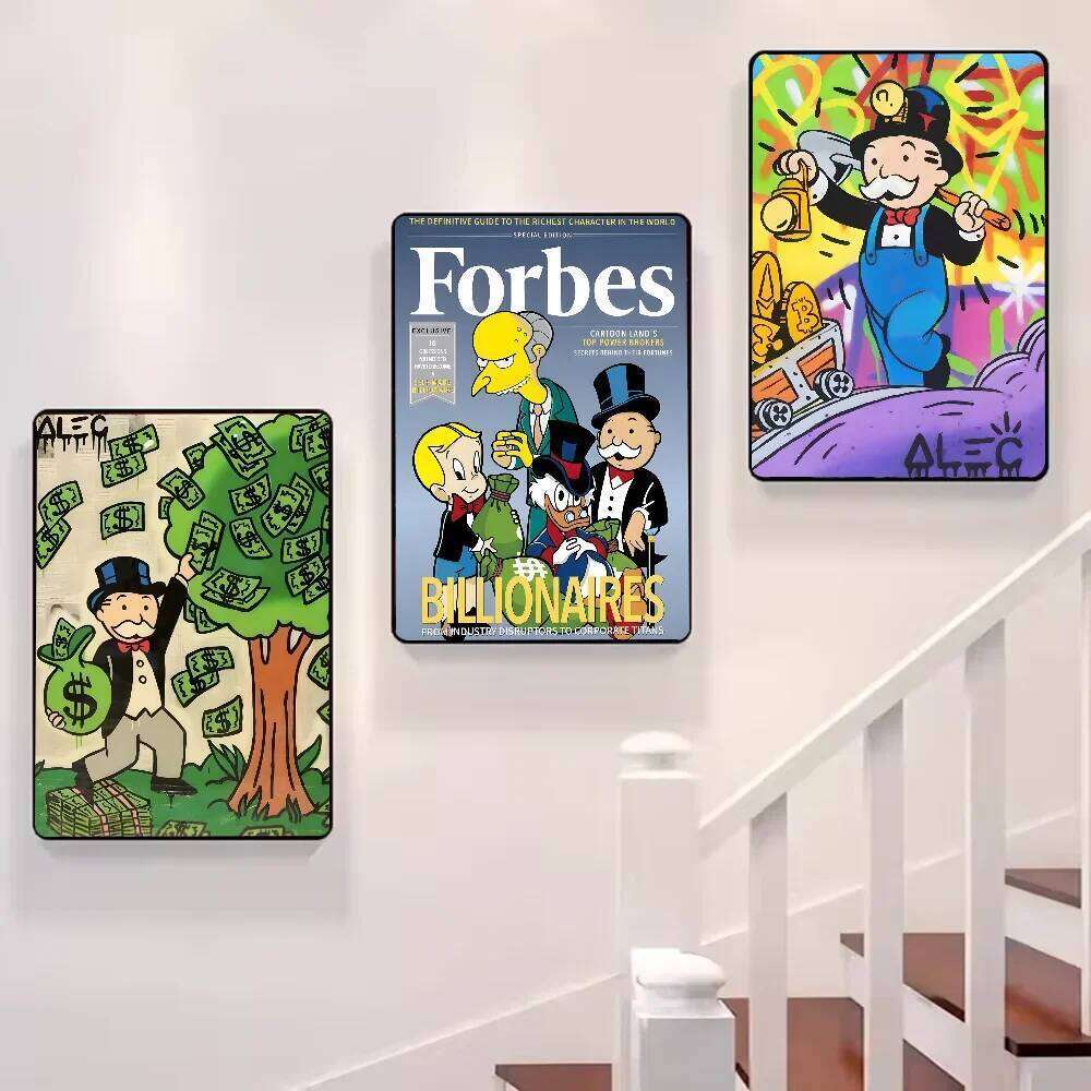 Monopoly Millionaire Money Canvas Decorative Poster HD Art Sticky Wall Waterproof Home Living Room Bedroom Aesthetic Decoration 26L0326