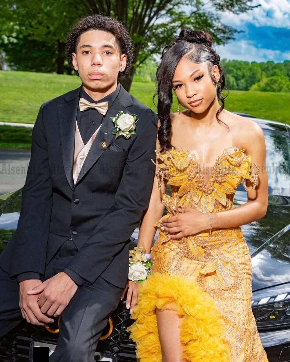 Yellow Prom Dresses 2026 Birthday Party Dress Crystal Beading African Long Mermaid Evening Gowns Customized