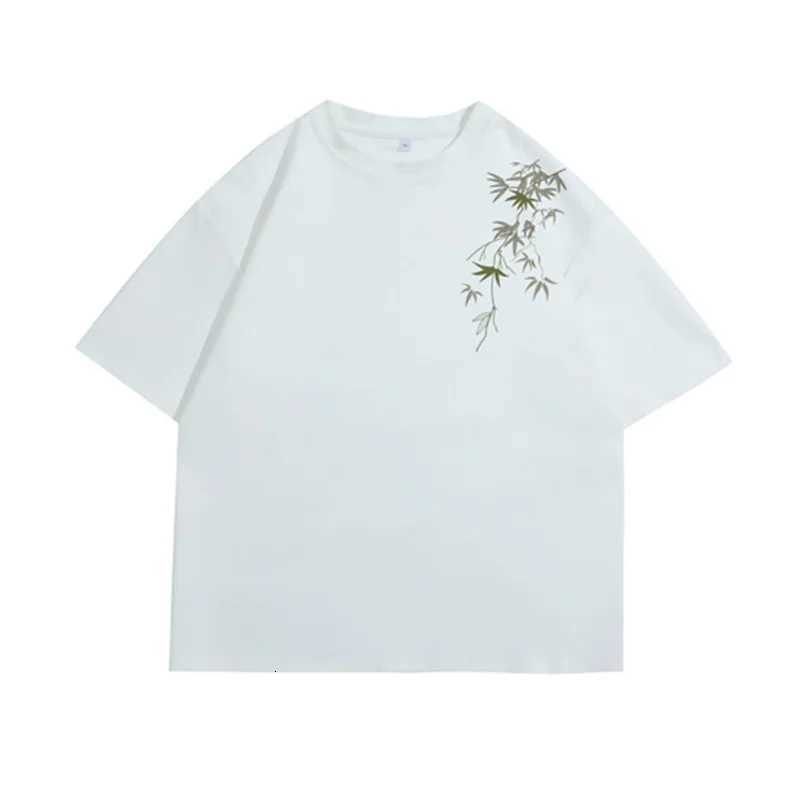 Mens Oversized T-shirts White Cotton T Shirt 5XL for Men Casual Summer Wear Fashion Leaf Print Tee Shirts Men Clothing C260326