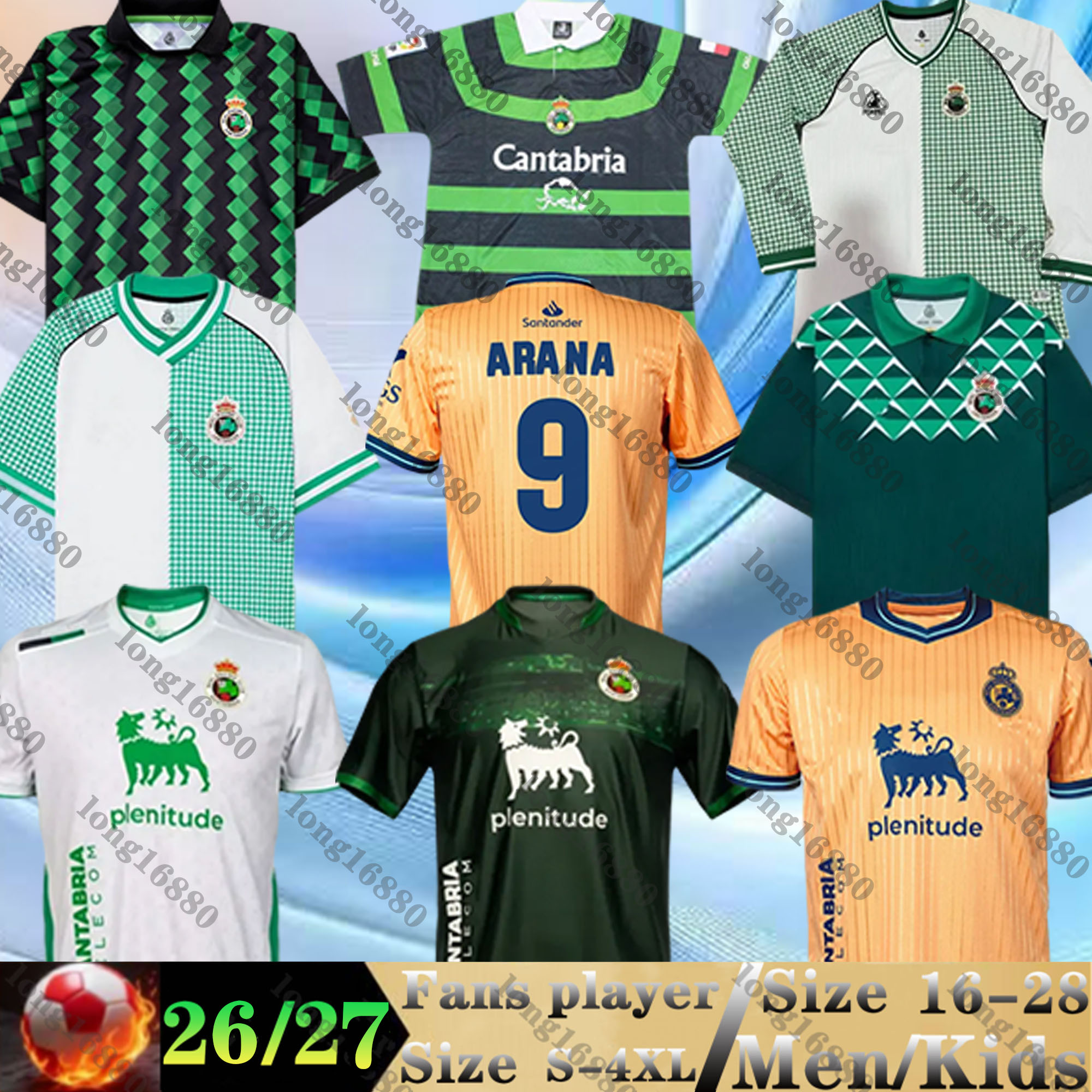25 26 Racing de Santander Soccer Jerseys Retro 1999 2001 ANDRES JEREMY VICENTE 2025 2026 Football Shirts Home away Third VILLALIBRE SANGALLI CANALES FACU Men Kids Kit