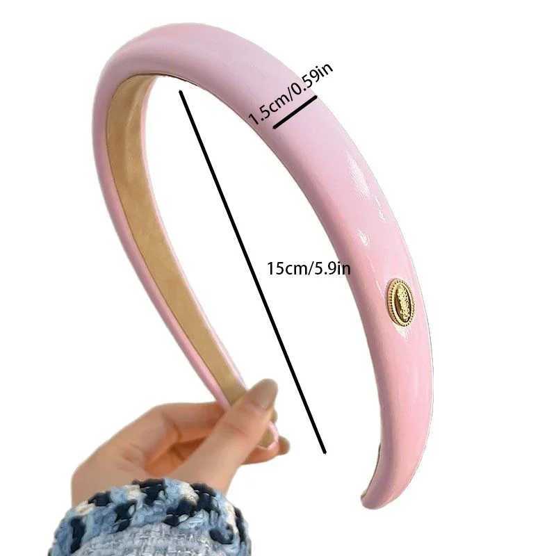 Candy Color Pu Leather Headband For Women Elegant Outing Wash Face Headband Fashion Girl Hair Accessories D260326