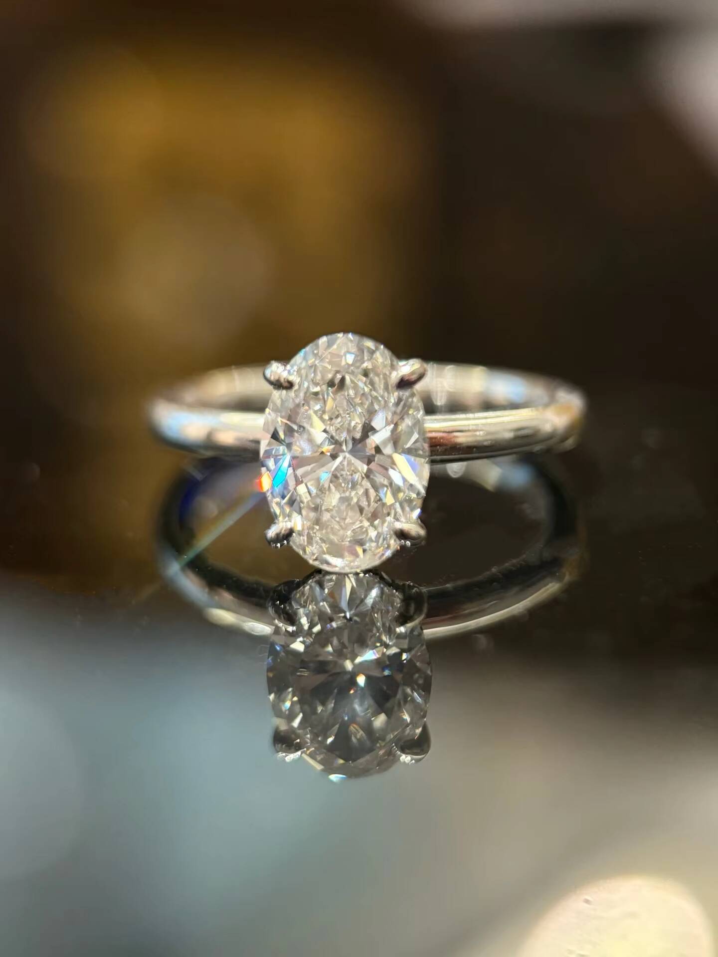 IGI Diamond Ring Custom Fine Ring Jewelry 1ct-3ct DE VS Oval Cut Lab Grown Diamond Wedding Engagement Ring for Women