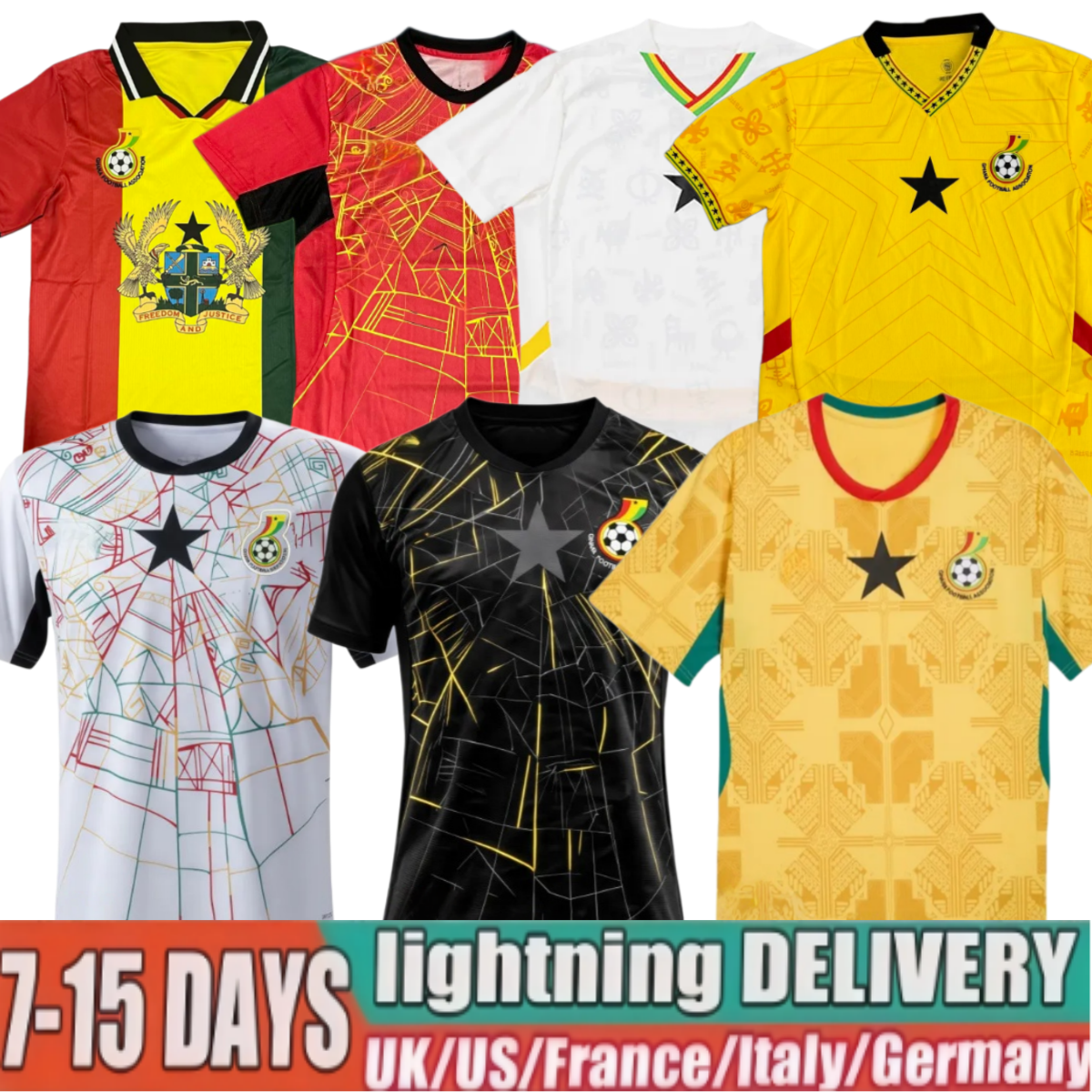 26 27 Ghana Soccer Jersey Vintage 2026 2027 Football Shirt Tops Camiseta Futbol Men Home Away Trikot Player version Fans A.AYEW KUDUS 888