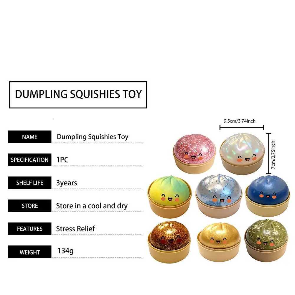Giant Squishies Dumpling Bun Toy Slow Rising Glitter Dumpling Stress Ball Stress Relief Fidget Toy for Home Office Travel Z260326