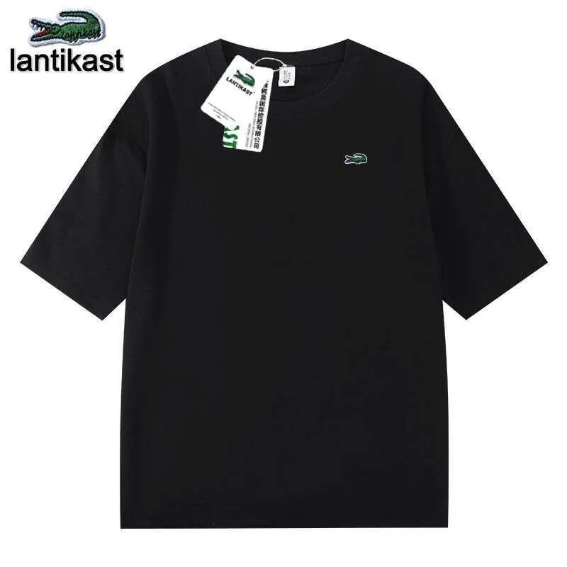 Noble Crocodile Official Flagship Store designer polo Genuine 280G Heavy Cotton T-Shirt Trendy Round Neck Short Sleeve Versatile T-Shirt