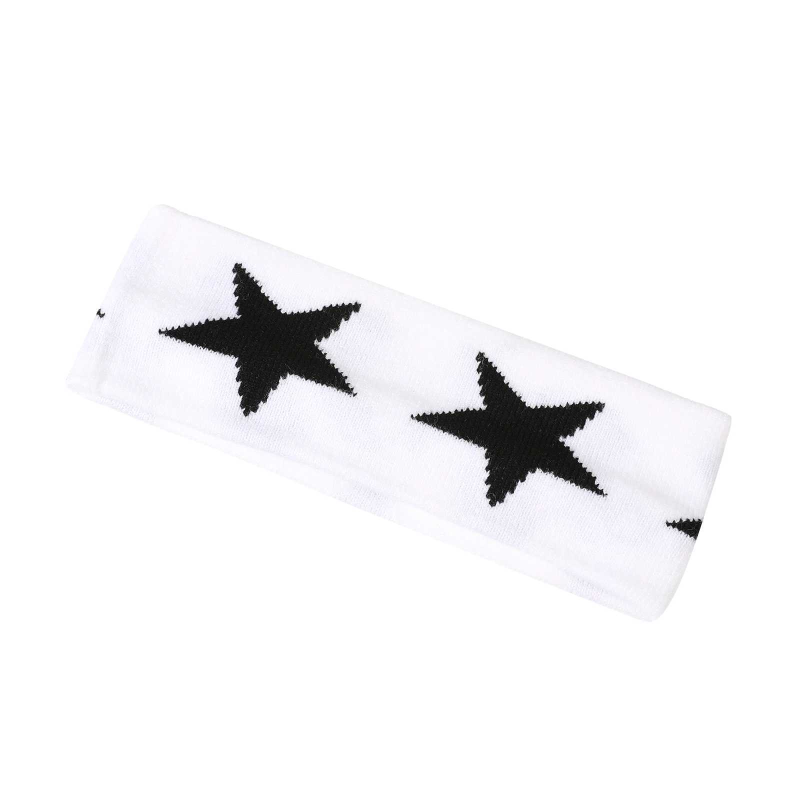 Star Print Solid Color Headband for Women Girl New Cotton Hair Accessories for Daily Fashionable Soft Hairband D260326