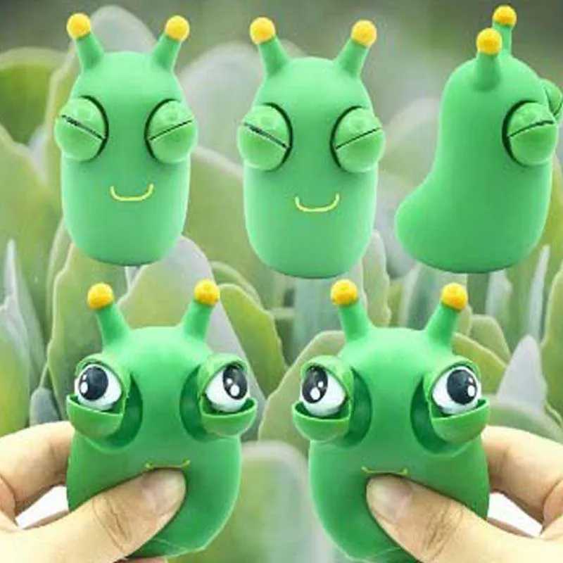 Creative Funny Eyeball Burst Squeeze Toy Green Eye Caterpillar Pinch Toys Adult Kids Stress Relief Fidget Toy Panda Doll Toy H260326