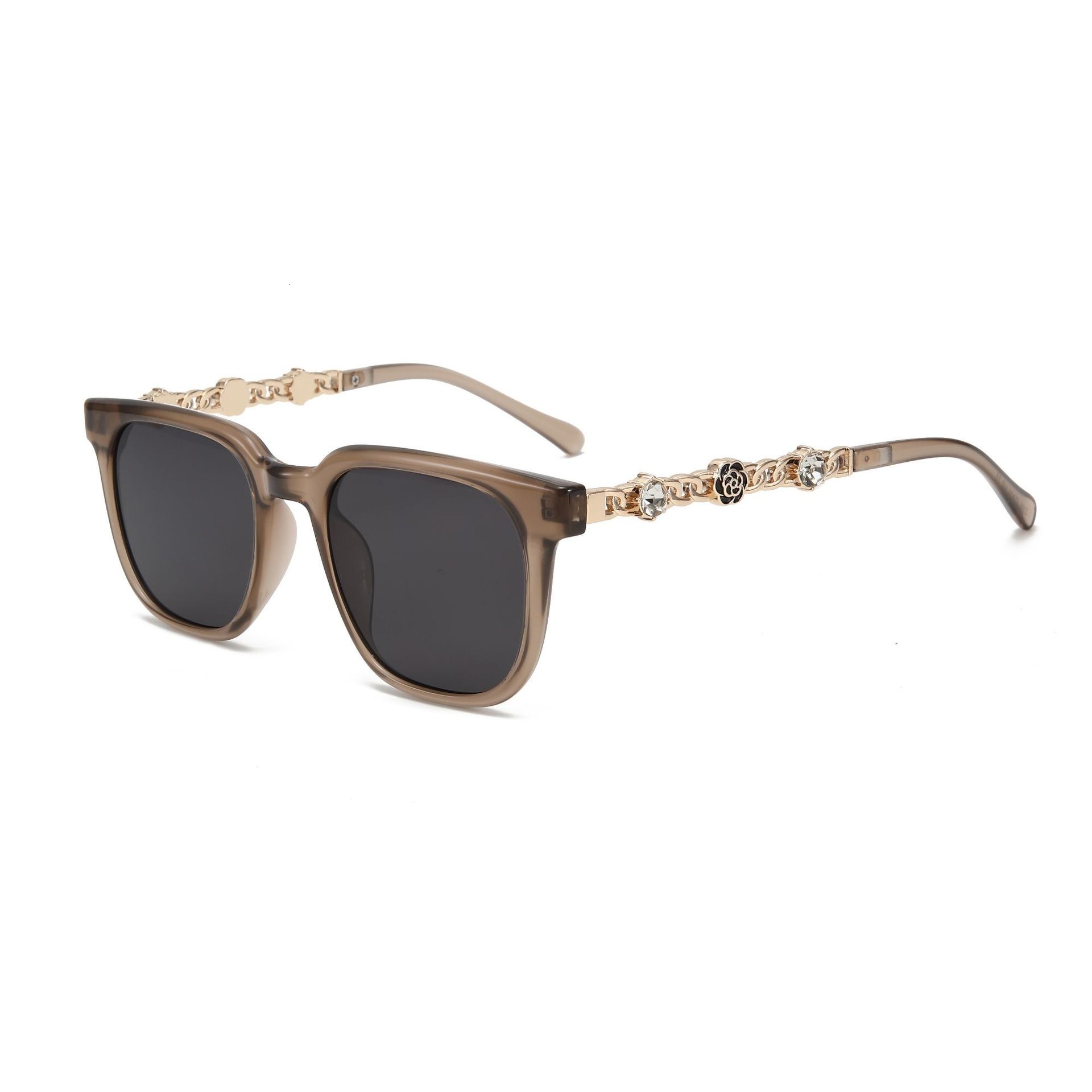 Luxury Brand Designer Sunglasses 2026 New Vintage Camellia Diamond-Embellished Sunglasses With A High-End -Style Feel, Women's Sunglasses With Ch