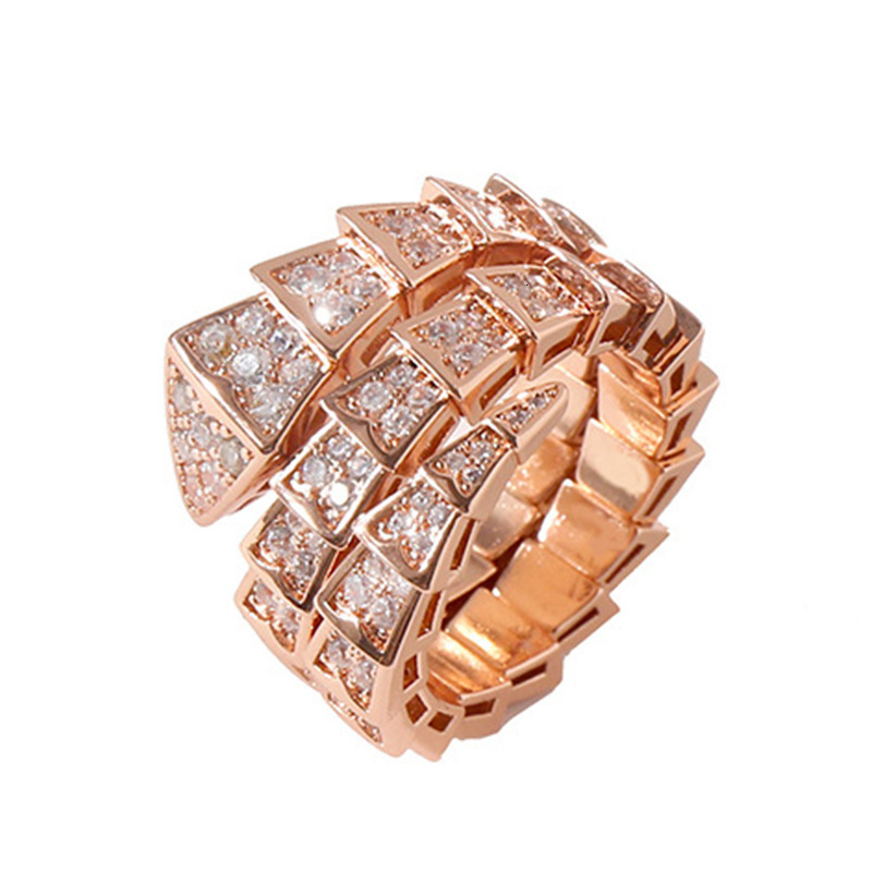 luxury rings designer open with diamonds moissanite ring for womens engagement wedding ring luxe jewelry , snake-shaped, bold and trendy, elastic trip