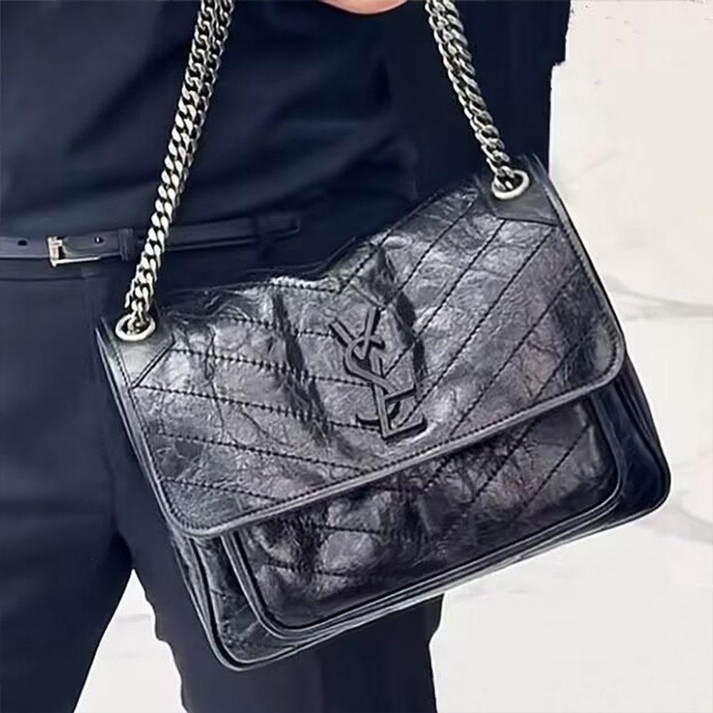 Designer Bag Luxury Bag Shoulder Bag Black NIKI Pleated Large Capacity Crossbody Bag Cowhide leather Underarm Bag High-Quality Chain Bag Women's Fashion Commuter Bag