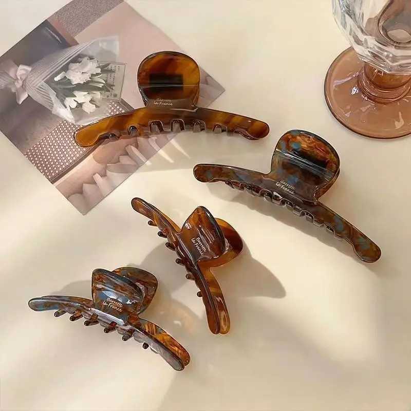 1/2pcs Elegant hair clip womens back of the head ins shark clip 2024 new clip headwear high-end feeling vinegar grip clip H260326