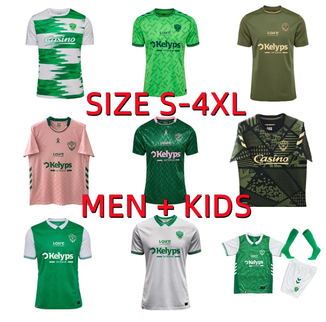 Maillot ASSE 2025 2026 AS Saints Etienne Soccer Jerseys 25 26 KHAZRI AOUCHICHE BERIC NORDIN HAMOUMA BOUDEBOUZ Youssouf Adult Kids Kit Football shirts equipment