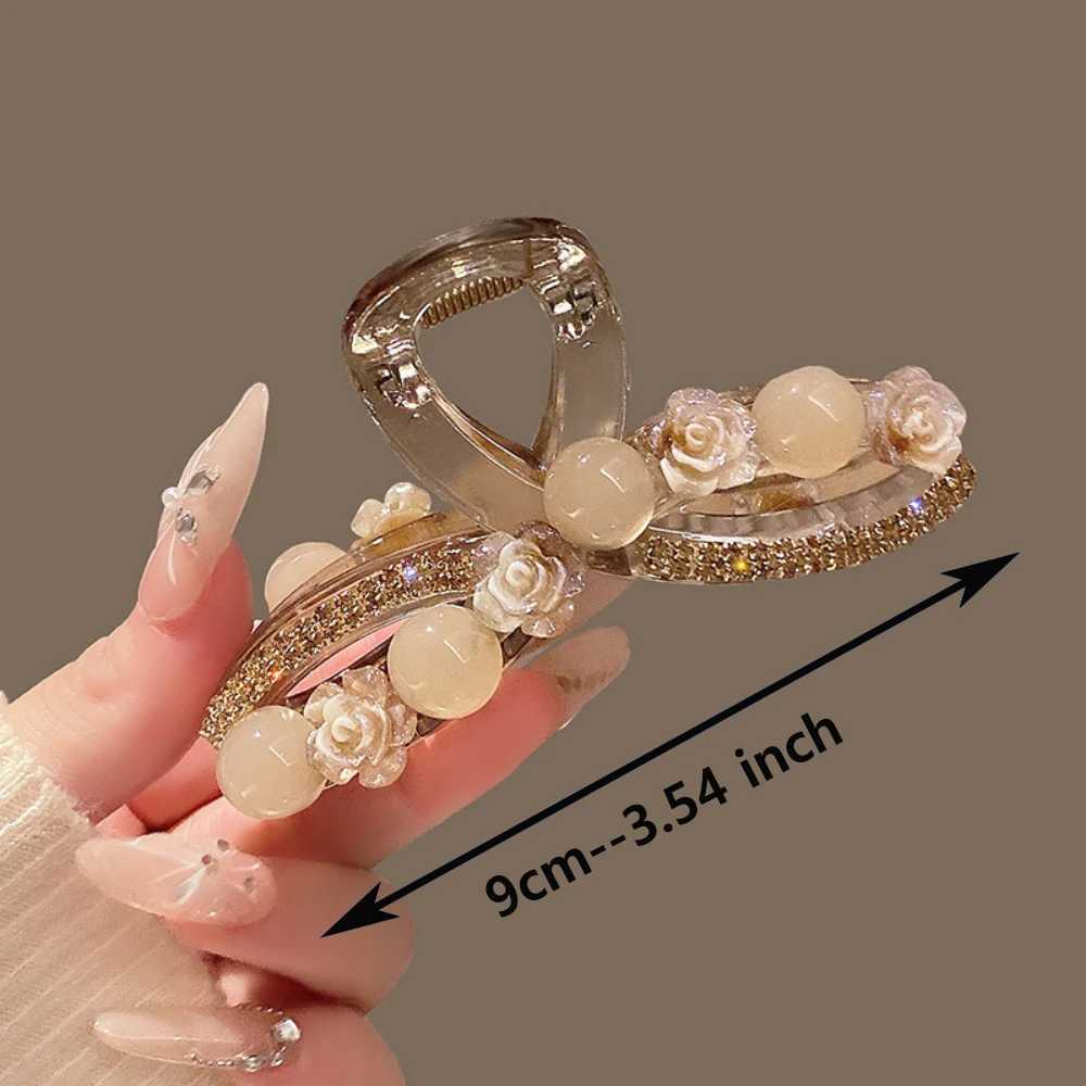 Vintage Pearl Black Hair Claws For Women Girls Temperament Hair Ornament Simple Hair Clips Hairpin Fashion Hair Accessories Gift H260326