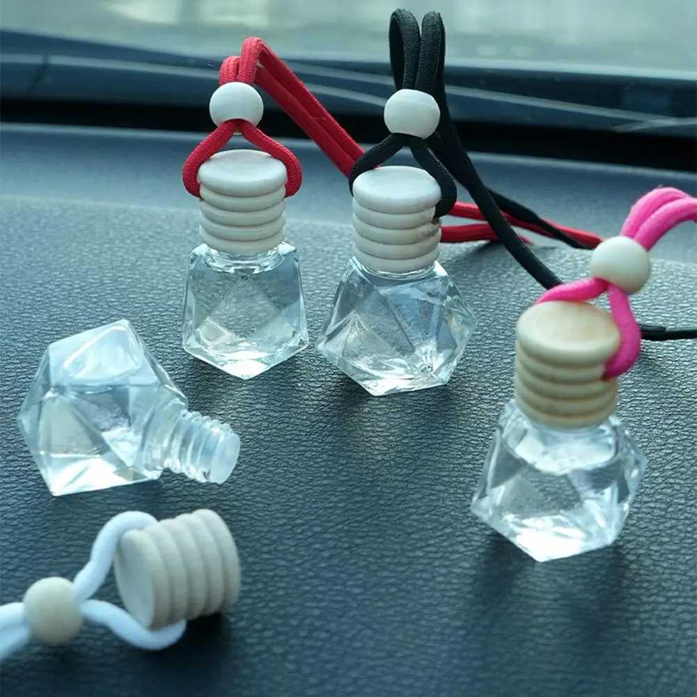 Auto Aromatherapy Fragrance Pendent Bottle Perfume Diffuser Automotive Decoration Car Hanging Glass Bottle Empty Perfume H260326
