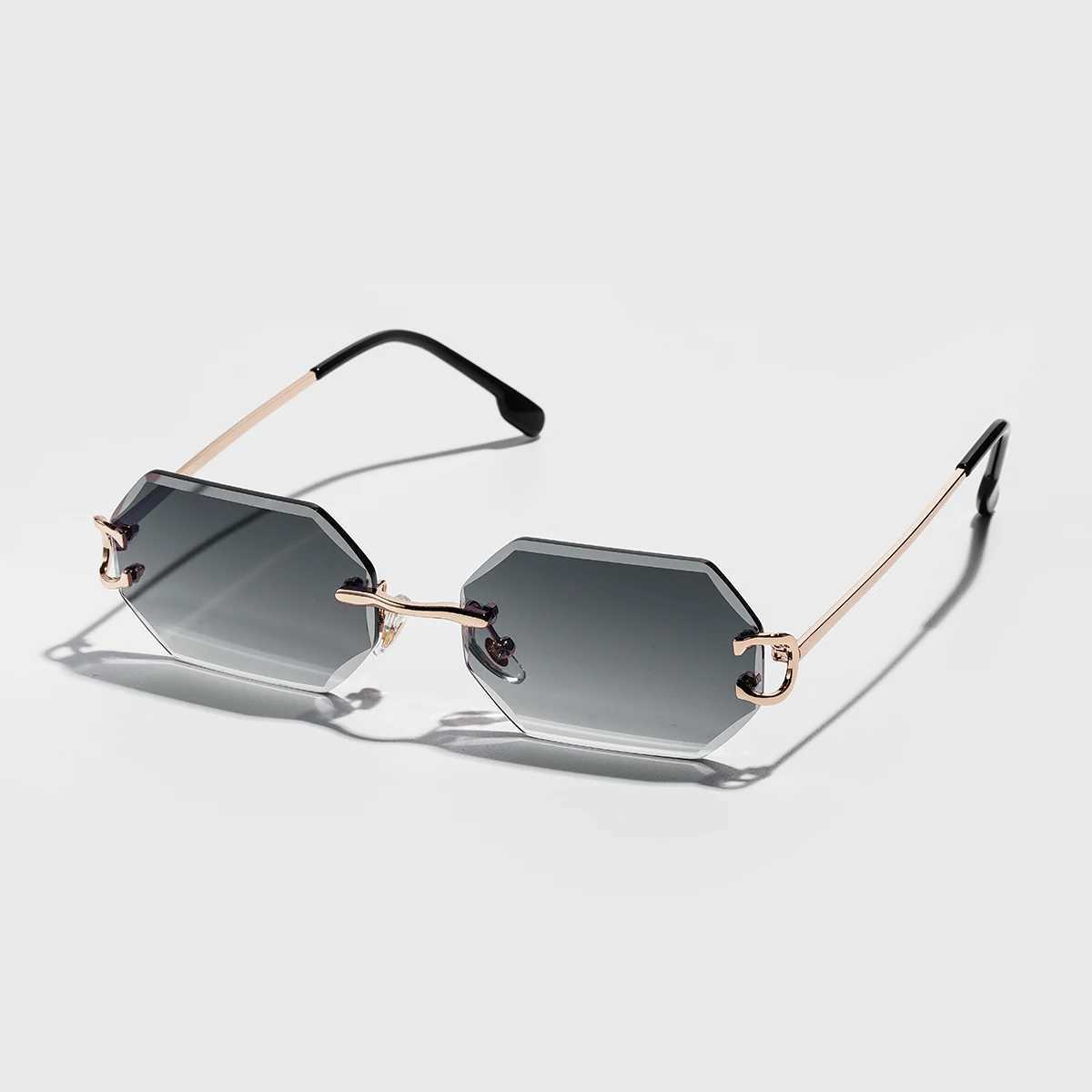 Ruiao 2026 new rimless luxury Sunglasses diamond cut sun shades for man and women designer brand glasses UV400 frameless eyewear D260326