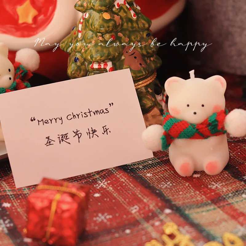 Original Christmas Scented Candles Gift Box Ornament Gift Christmas Eve Christmas Bear Home Atmosphere Souvenir H260326