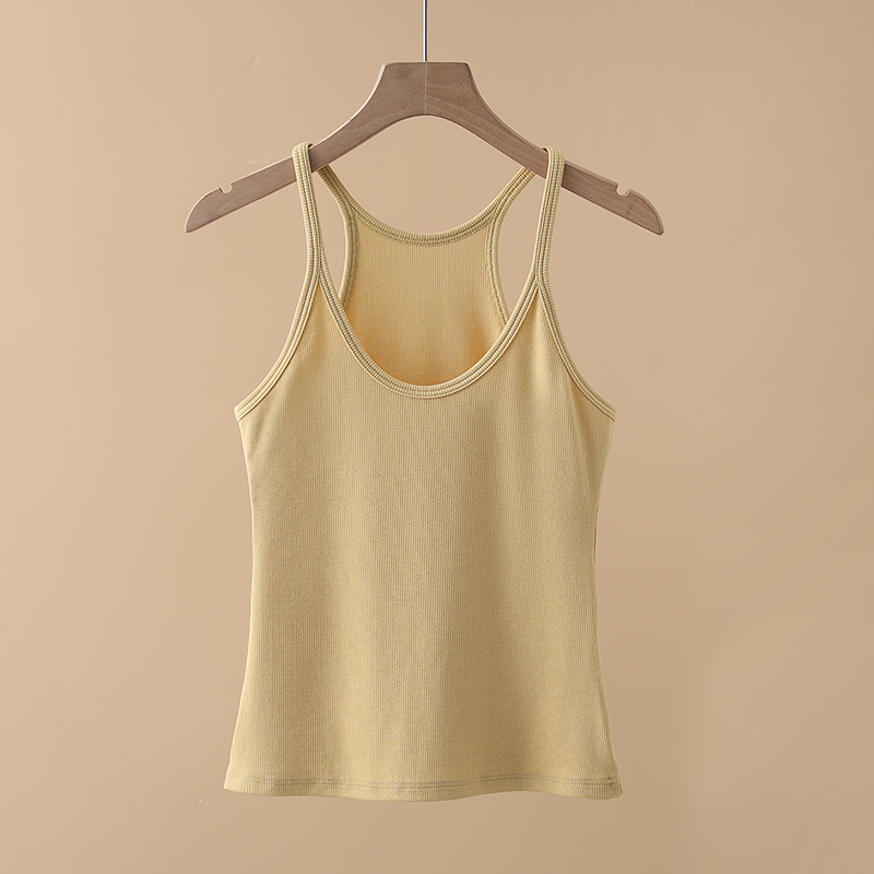 Women Cropped Top Tank Top Anagram Regular Cropped Cotton Jersey Camis Female Femme Knits Tees Designer Embroidery Knitted Sport Breathable Vest Tops