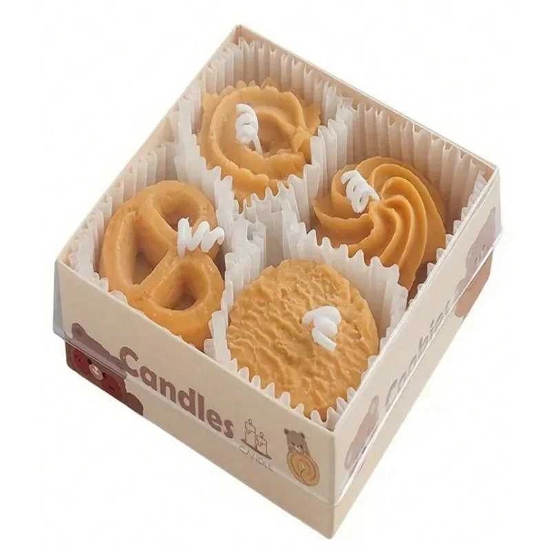 biscuit candles cookie scented candles gift box gift creative candles ins set gift modeling wax holiday decoration H260326