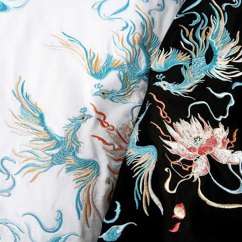 Summer Chinese T Shirt Men Phoenix Embroidery T Shirt Men Vintage Fashion Harajuku Tees Shirt Short Sleeve Loose Streetwear Male C260326