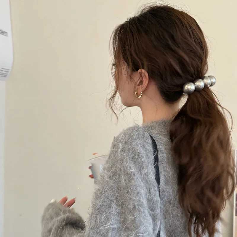 2025 New Round Ball Imitation Pearl Solid Color Spring Hair Pin/Clips for Women Personality Temperament Fashion Bow Accessories H260326