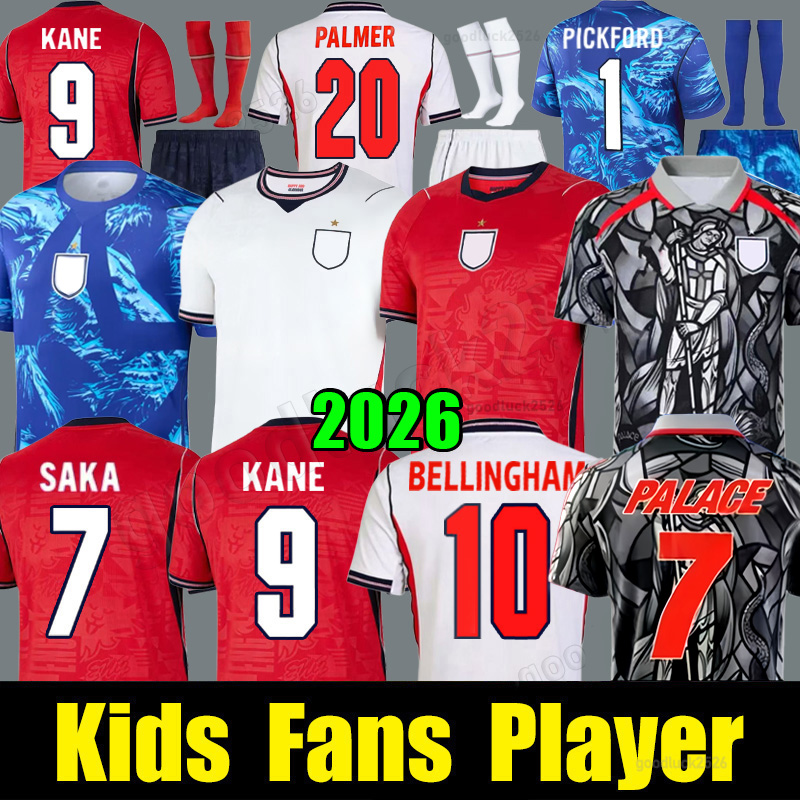 2026 England Soccer Jersey Men Kids 25 26 27 KANE BELLINGHAM RASHFORD RICE FODEN GORDON TONEY PALMER PICKFORD Football Shirt Soccer Uniforms WOMEN RUSSO World Cup