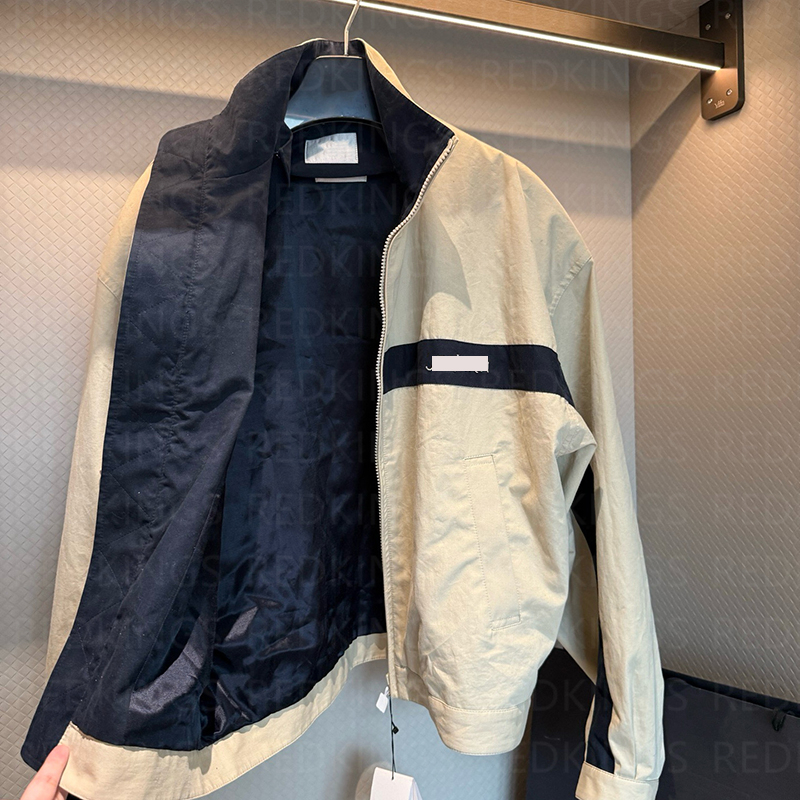 Spring Fashion Jacket 26SS Khaki Zipper Jackets Streetwear Outdoor Casual Oversize Jacket for Men Women Brand Coats Satin Designer Jacket Clothing