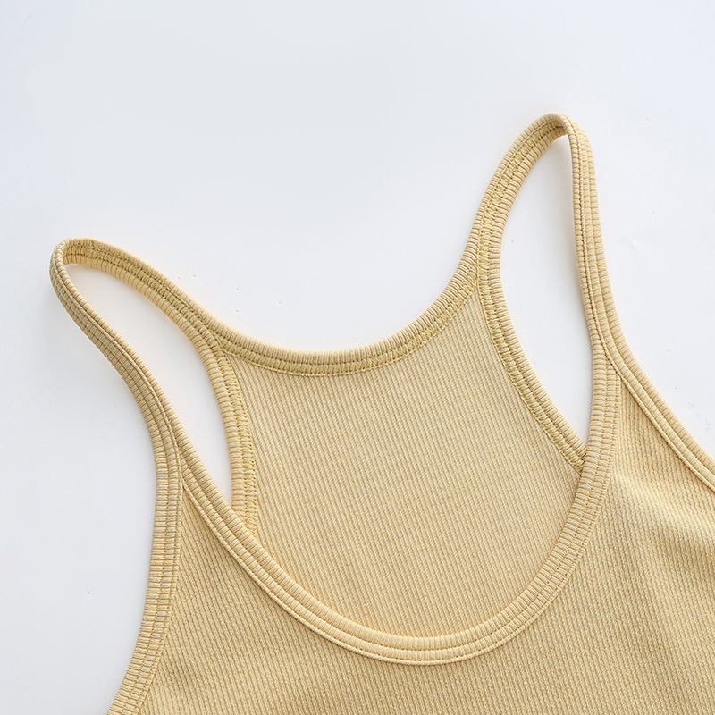 Women Cropped Top Tank Top Anagram Regular Cropped Cotton Jersey Camis Female Femme Knits Tees Designer Embroidery Knitted Sport Breathable Vest Tops