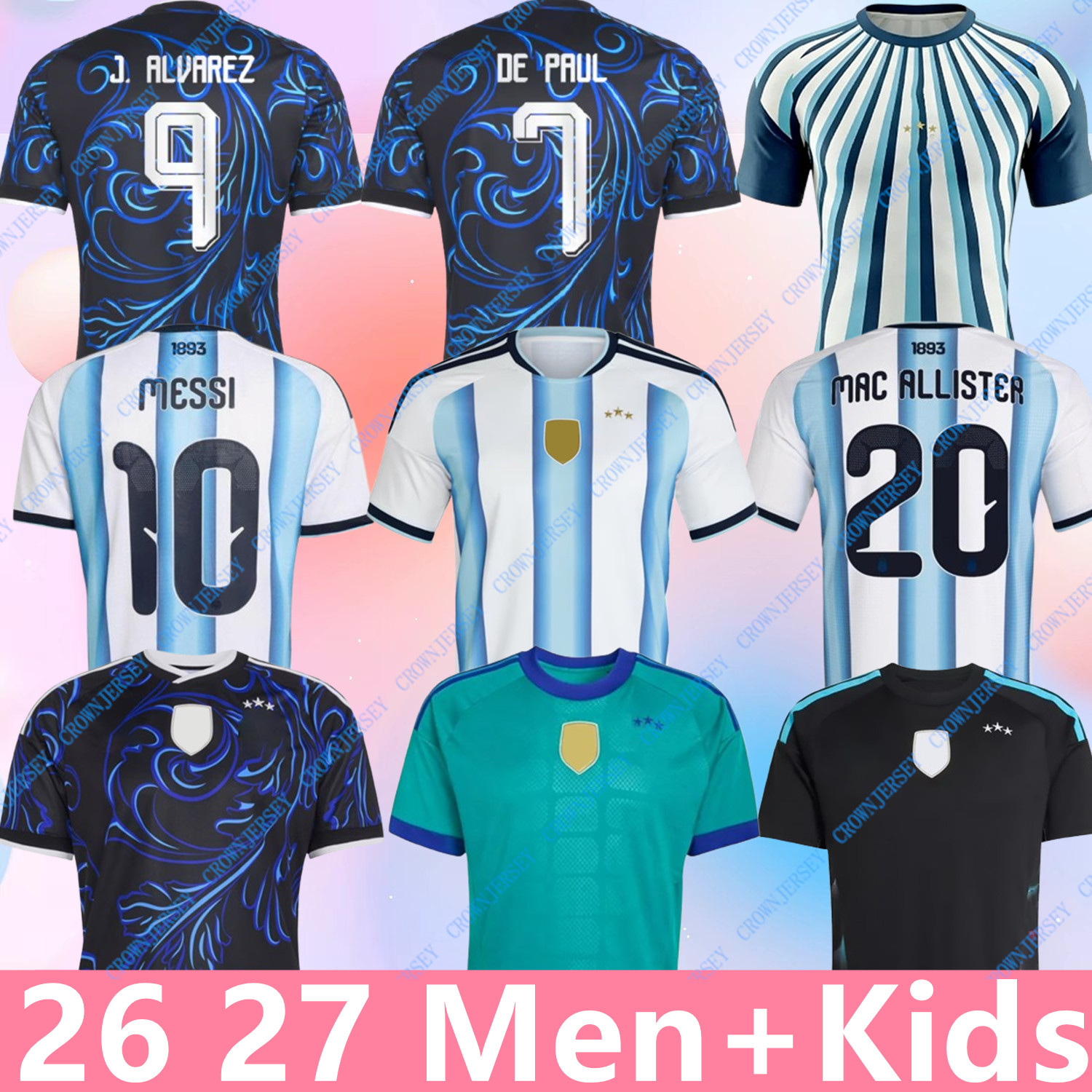 2026 2027 Argentina jerseys 26 27 MESSIS Maradona Soccer Jerseys Cup DI MARIA DYBALA Football Shirts MARADONA J.ALVAREZ MARTINEZ men kids Kit Camiseta de Futbol tops