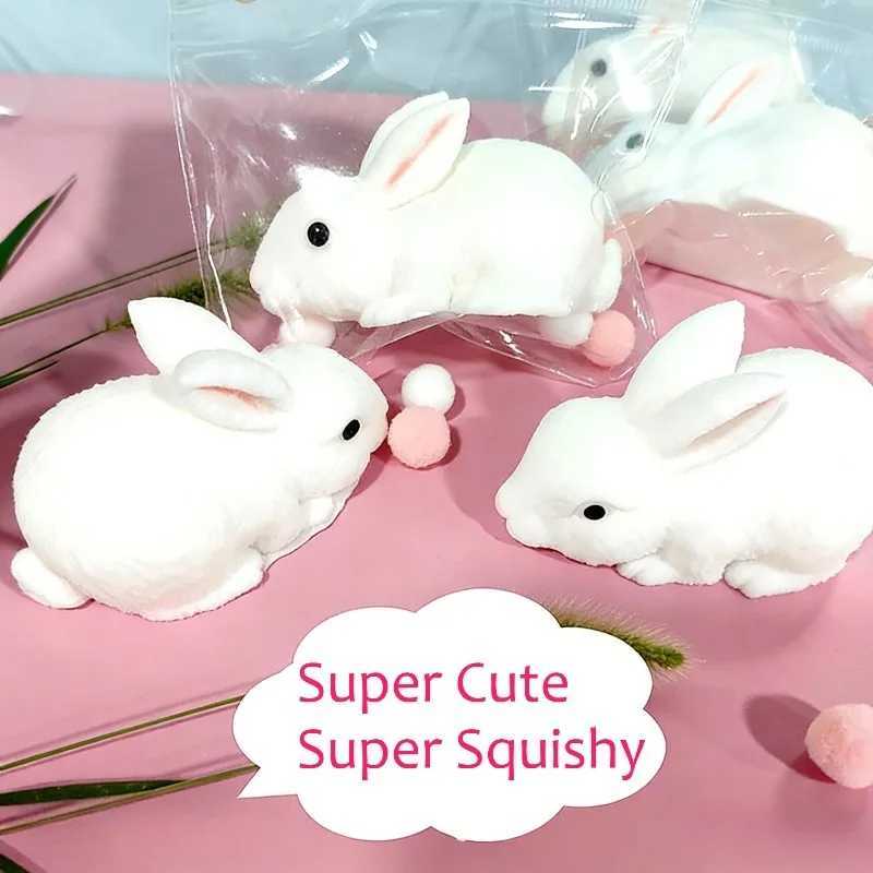 Squishy Cute Bunny Squeeze Toy Soft Kawaii Little White Rabbit Fidget Toy Anti Stress Release Hand Relax Gift Toy H260326