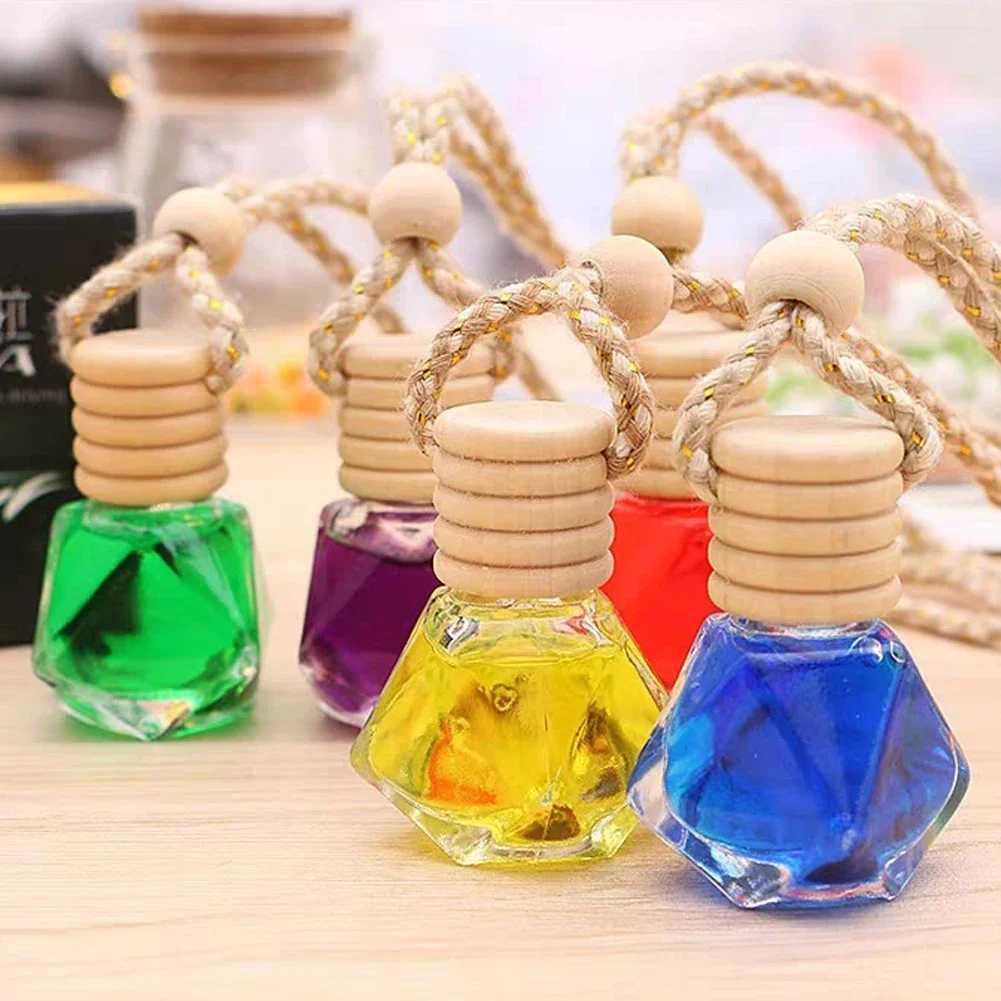 7ml Car Hanging Bottles Perfume Aromatherapy Refillable Air Freshener Diffuser Oil Fragrance Bottle Vehicle Auto Sapper Pendant H260326
