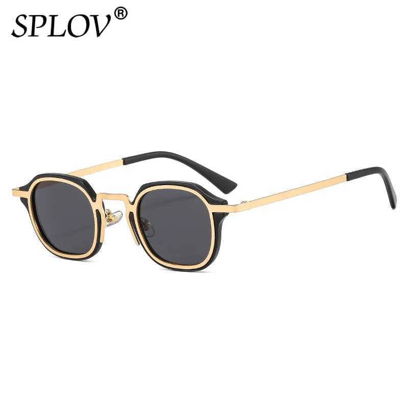New Fashion Small Square Sunglasses Men Women Retro Punk Shades Male Female Vintage Trendy Driving Glasses UV400 Black Leopard D260326