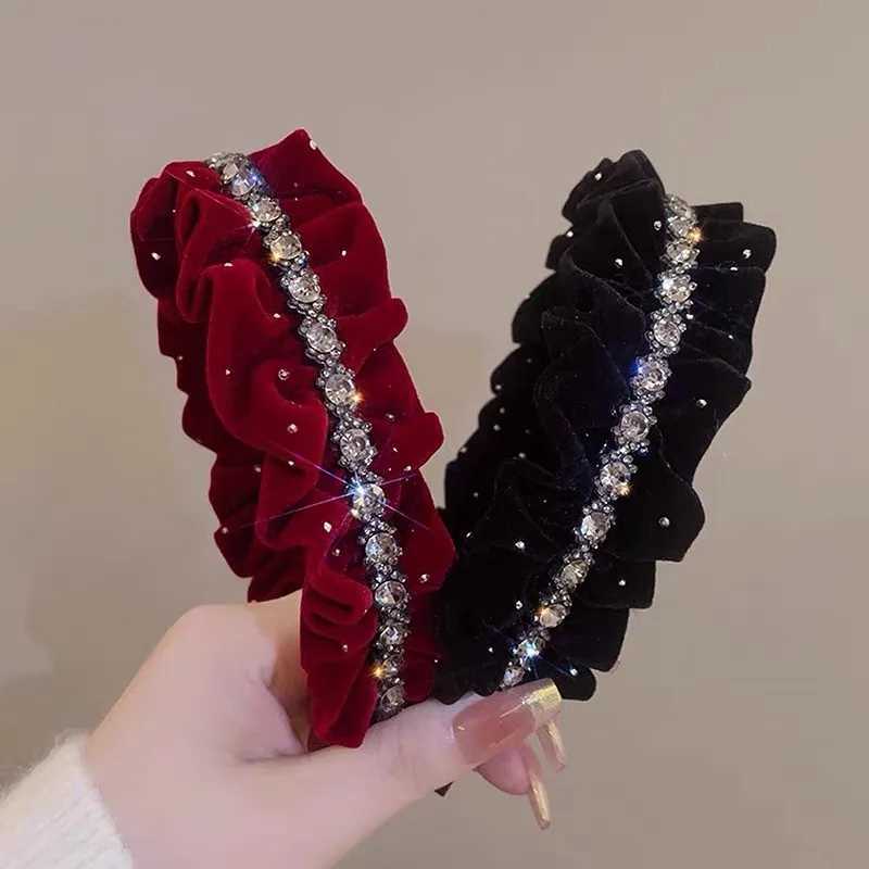 Velvet Rhinestone Hair Band Women Autumn Winter Luxury Versatile Headband Vintage Hair Accessories D260326