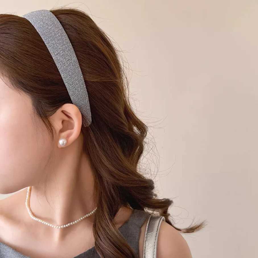 2pc Korean Good Quality Wide Solid Headband Minimalist and Versatile Blue Fashion Hair Bands Women Girls Hair Accessories D260326