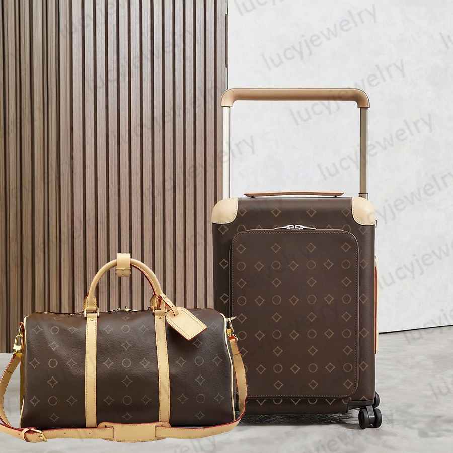 Designer Suitcase Set with Duffel bag Luxury Luggage Genuine Leather Boarding Case Carry On Large Capacity Travel Trolley Case Leisure Suitcases Carrying Set