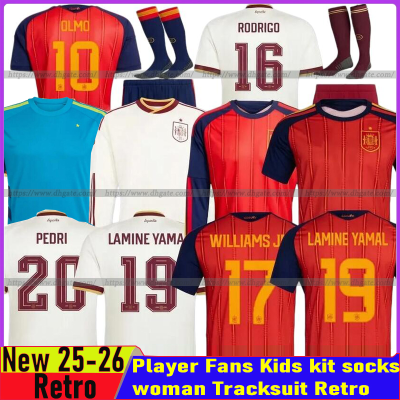 2026 World Cup Spain soccer jerseys espana YAMAL RODRIGO MORATA GAVI CARVAJAL WILLIAMS PEDRI Player version Spain retro football shirts espagne women kids kit