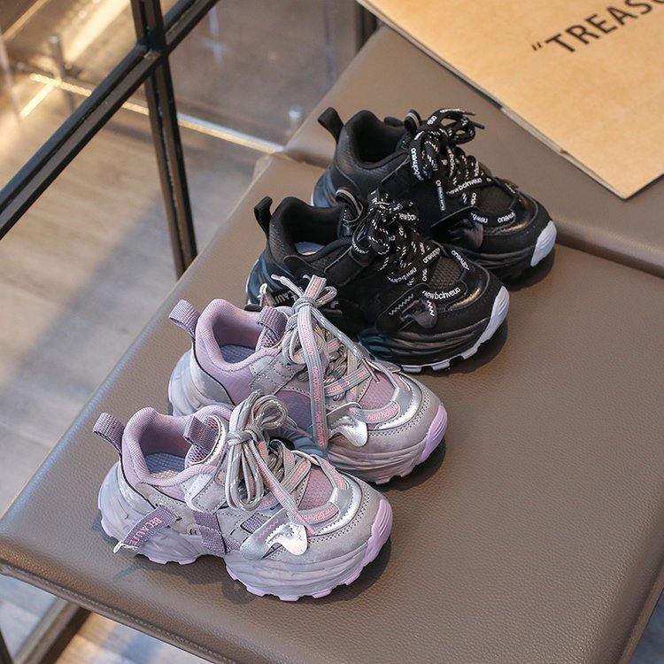 Boys Girls Kids Chunky Sneakers Fashion Platform Trainers Non-Slip soft sole wear-resistant Lightweight Casual Walking Shoes for Toddler Little Kid Fr