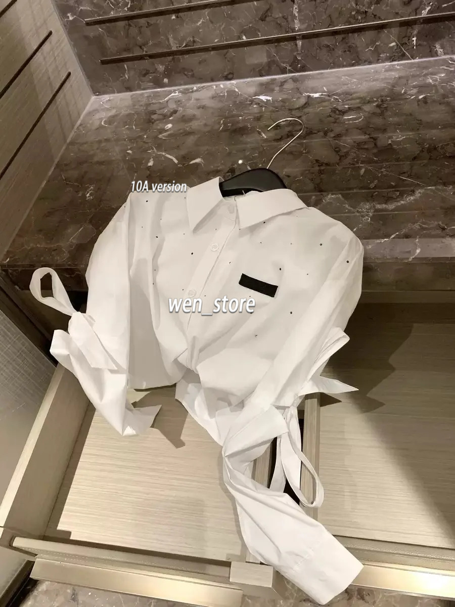muimuishirt Shirt Tops Letters Embroidered MM White Blue Shirts Blouse Elegant Long Sleeve Button miumou Shirts Top Clothing Lady Cotton Shirts Clothes 209