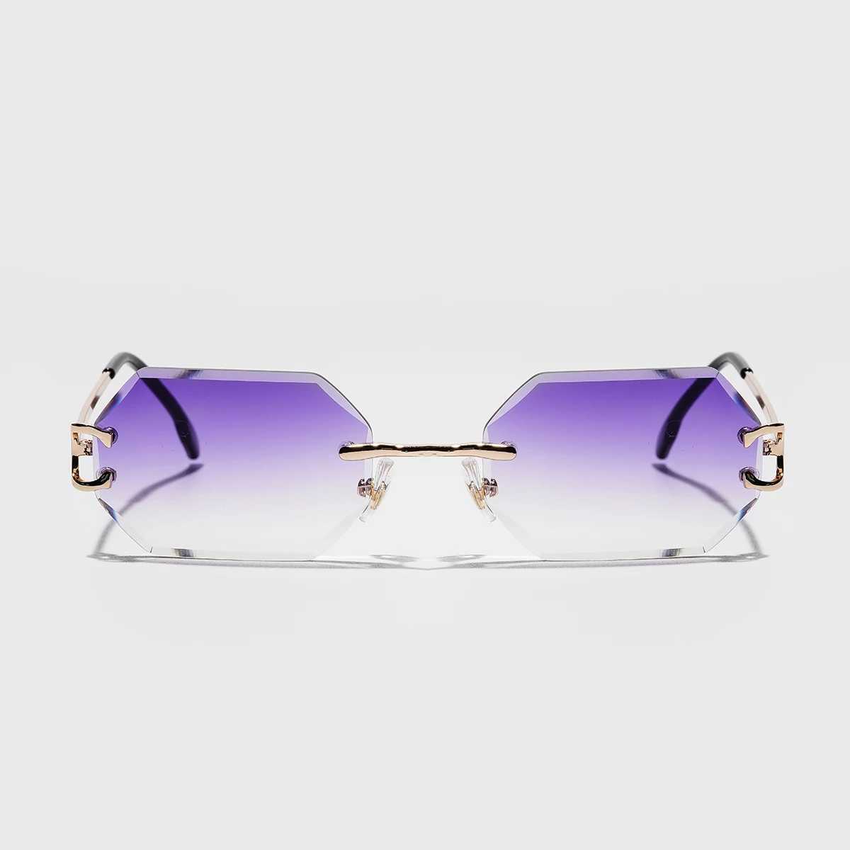 Ruiao 2026 new rimless luxury Sunglasses diamond cut sun shades for man and women designer brand glasses UV400 frameless eyewear D260326