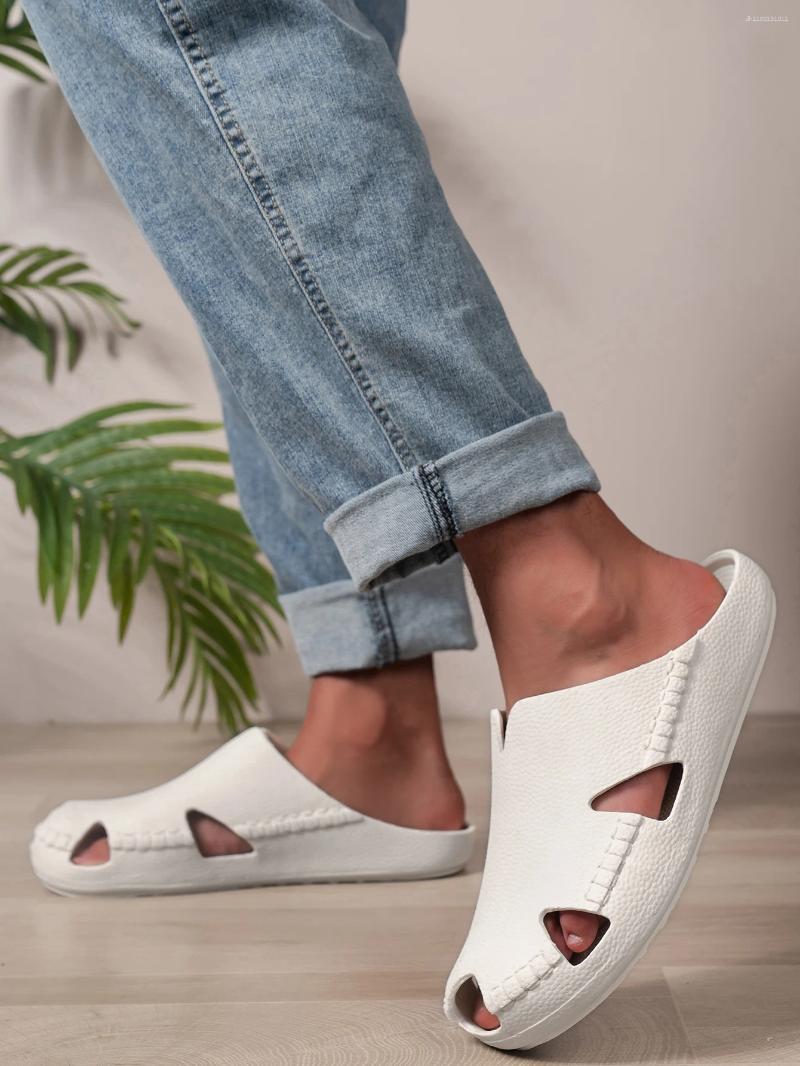 Slippers Men Women Youth Mules Retro Slip-On Casual Loafers Waterproof Ultra-Soft Eva One-Piece Upper Half-Slip Flat Four Seasons