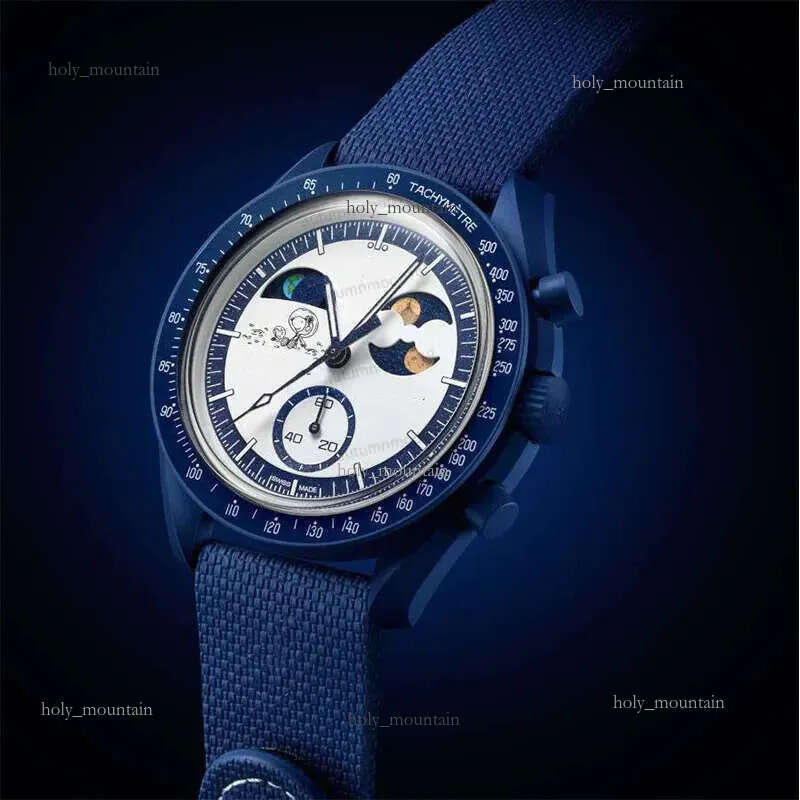 designer omaga watch Bioceramic Planet Quarz movement designer Watch moonwatch watchs Gold 42mm Full Function Chronograph Luxury Mens Wristwatches 324