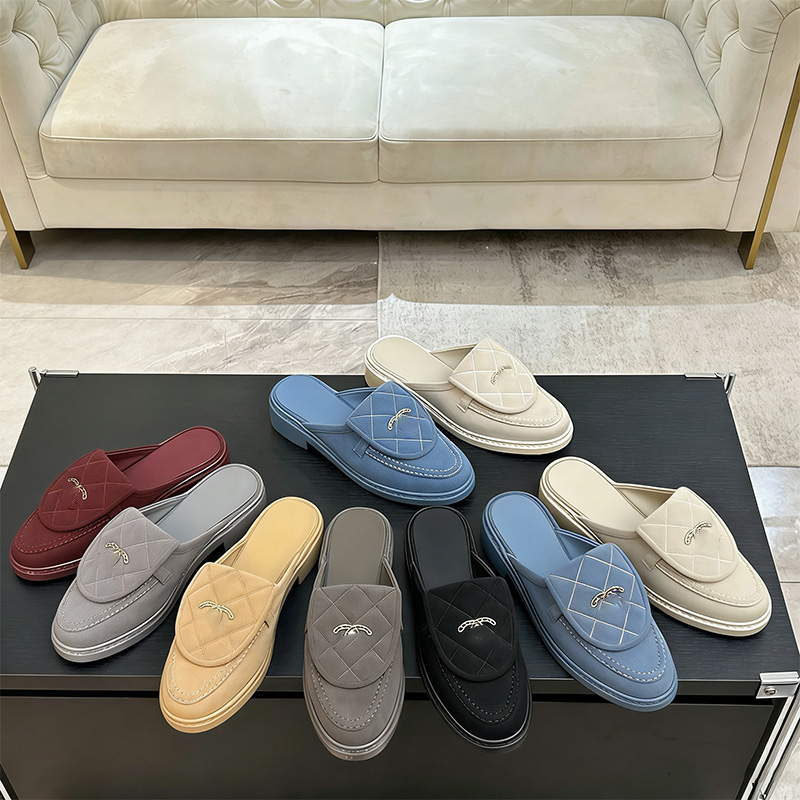 designer quilted loafers Dress Shoes 100% real leather Women Loafers Moccasin Flat Shoes Lambskin Quilted With Gold Hardware Luxury Platform Size 35-42 with box