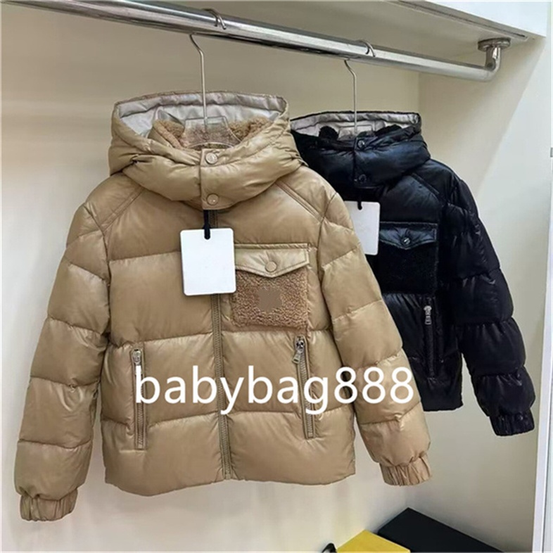 kids baby down coat Outwear for boys and girls with hood Children's designer brand down jacket Children's winter warm up coat Coat for kids clothing D3